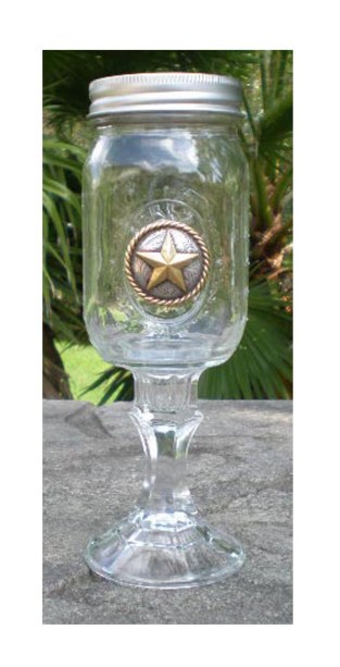 Texas Wine Glass with Star Concho - $14.99 image via wildbillswestern.com