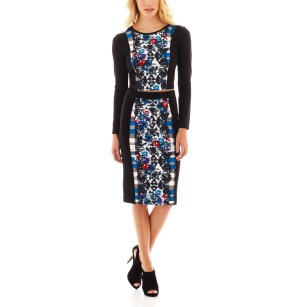 Scuba Crop Top – $44.00; Printed Pencil Skirt – $44.00