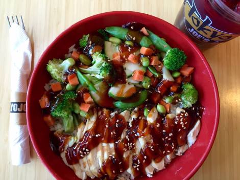 White Chicken, No Brainer Veggies over Rice with Spicy-yaki